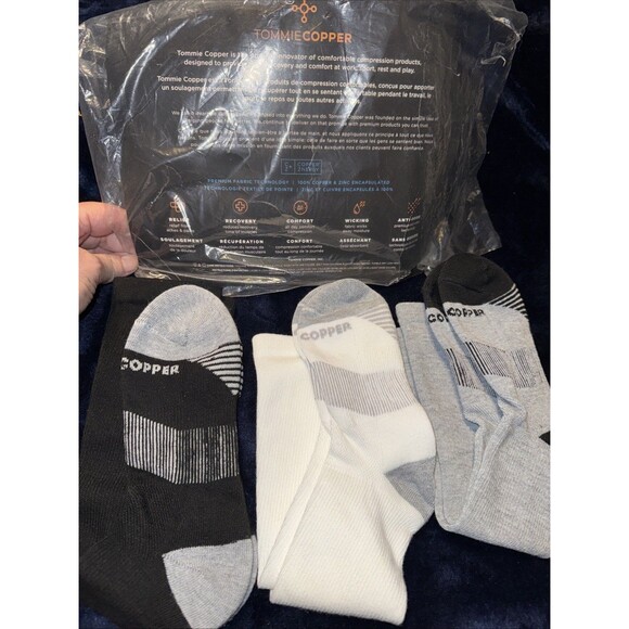 Tommie Copper Comfortable Compression Socks Size M 3 Pair NWT Unisex - Picture 1 of 9
